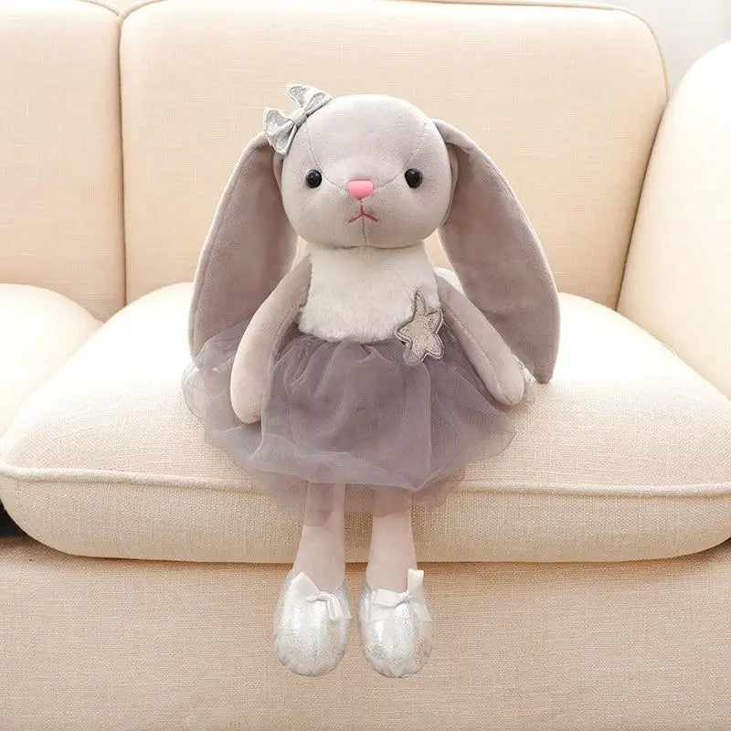 Grauer Hase Puppe | Plüsch-Bettanhänger Rasselspielzeug für Babys