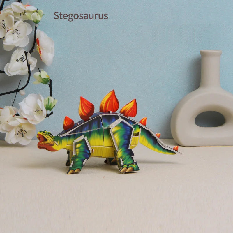 Stegosaurus Dino | Dinosauriermodell Papierkarten-Puzzle-Spielzeug für Kinder