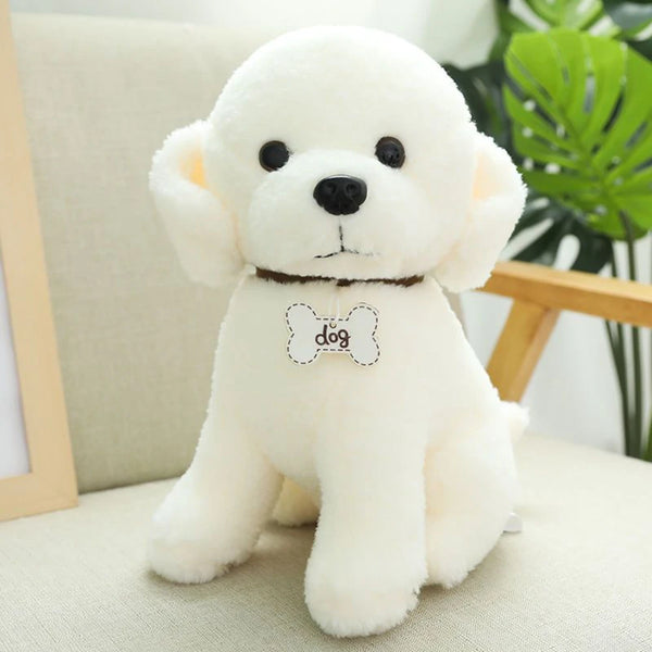 Weißer Teddyhund | Kleines Weiches Plüschtier für Kinder
