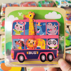 Bus | Lernspielzeug-Puzzleplatte für Kinder