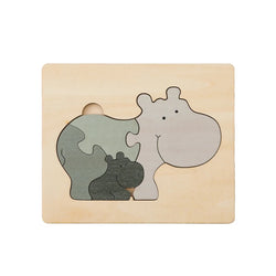 HippoHues | Hölzerne Tiere Puzzle