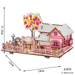 Herbsthaus | Holzpuzzle-Konstruktionsspielzeug für Kinder