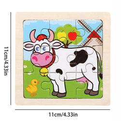 Montessori Holzpuzzle | Kuh