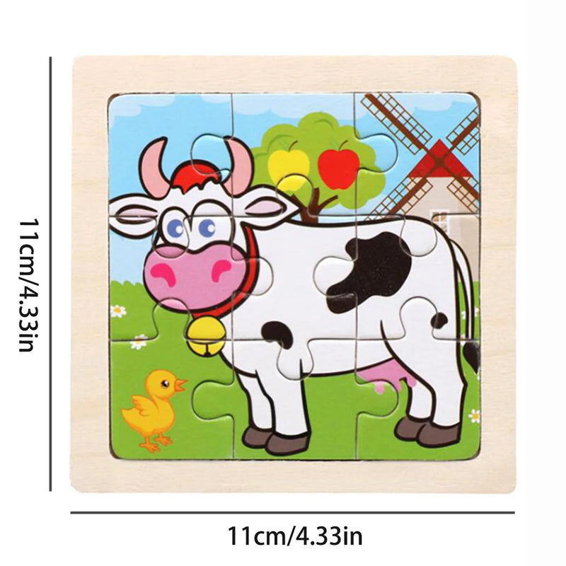 Montessori Holzpuzzle | Kuh