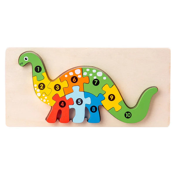 DinoJungleSafari | 3 Bündel  Lernpuzzle aus Holz