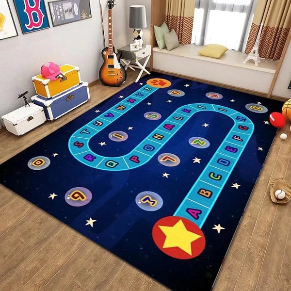 Kinderzimmerteppich | Lustiges Spielzeugauto-Abenteuer