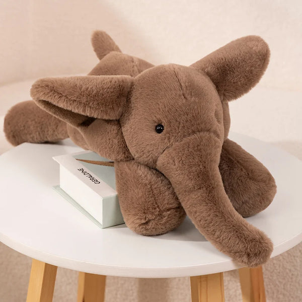 Brauner Elefant | Plüschelefant mit wackelnden Ohren für Kinder