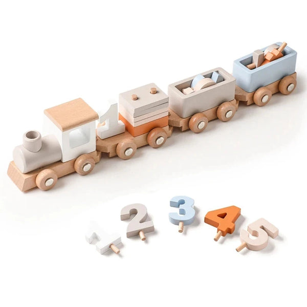 Holzzug | Pädagogisches Holzspielzeugzug für Kinder