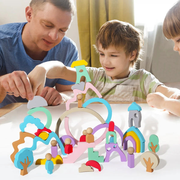 PuzzleStack | Hölzernes Balance Bauspielzeug