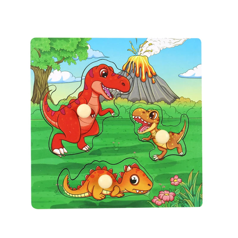 Mini Montessori Holzpuzzles | Dinosaurier