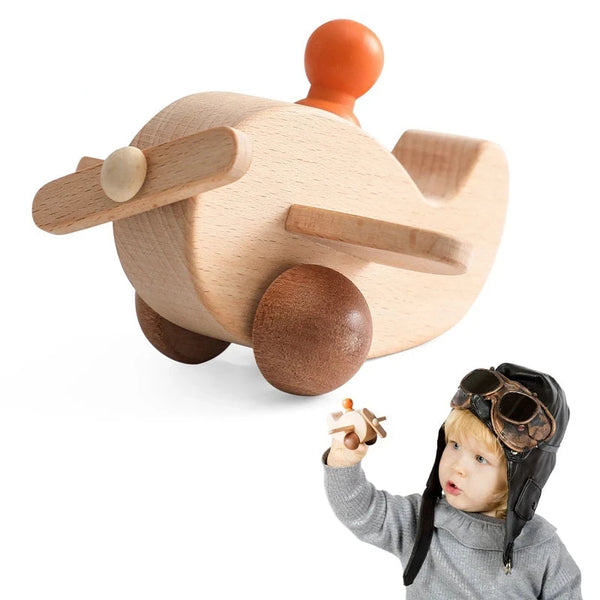 Kleiner Mann Flugzeug | Pädagogisches Holzspielzeugzug für Kinder