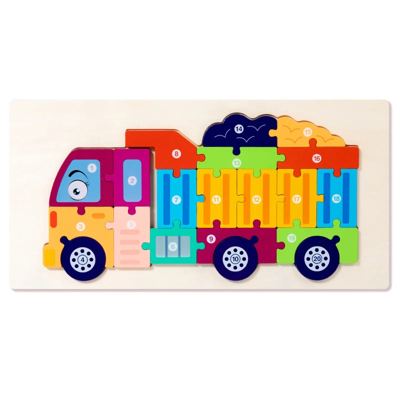 Baufahrzeuge Puzzle für Kinder | Set von 3