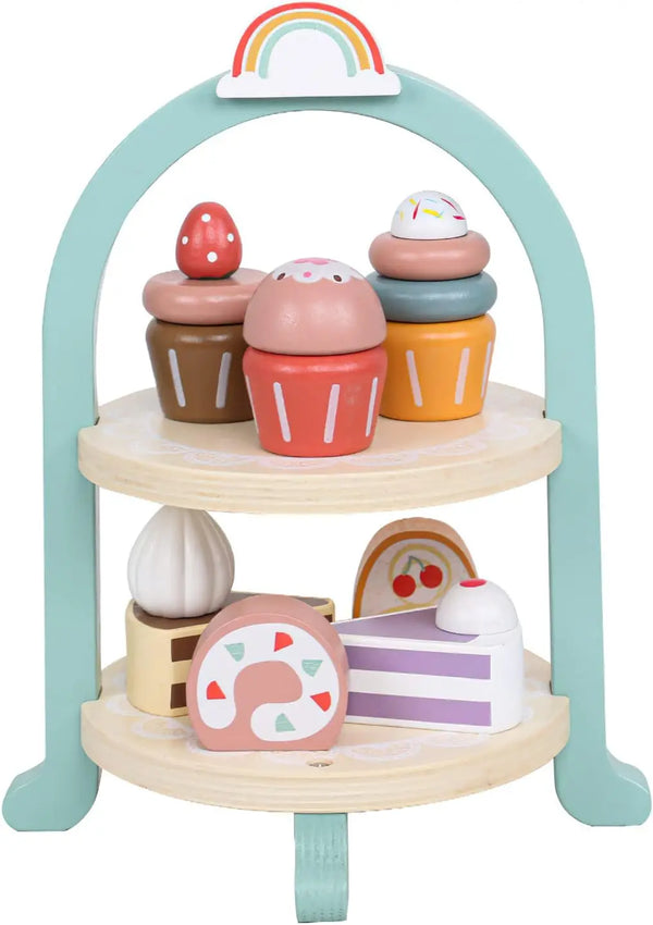 High Tea Kuchen-Set | Holz-Küchenspielzeug für Kinder