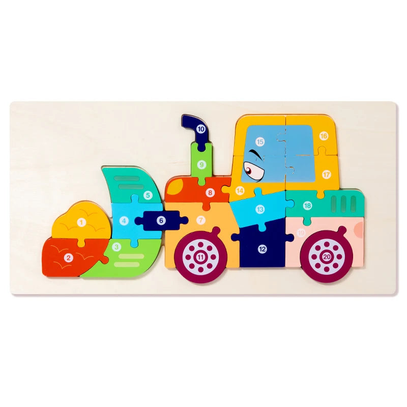Baufahrzeuge Puzzle für Kinder | Set von 3