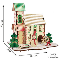 Winterhaus | Holzpuzzle-Konstruktionsspielzeug für Kinder