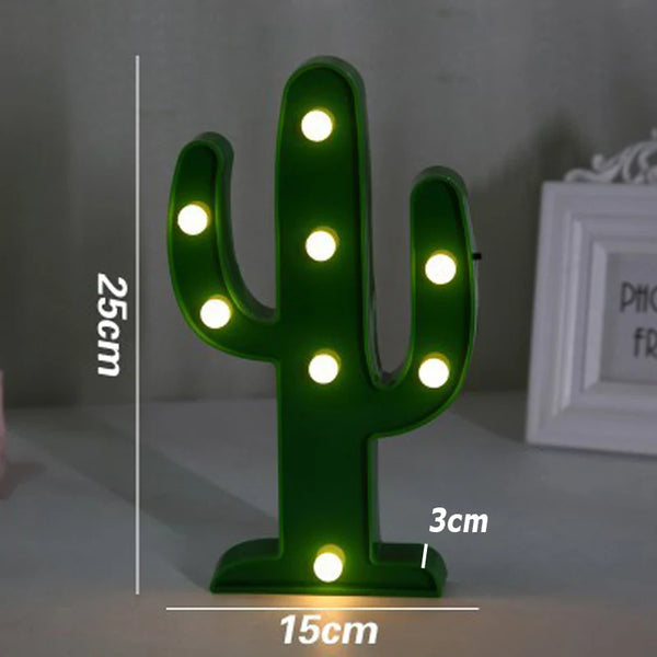 Kaktus | Nachtlicht mit Batteriebetrieb, Wandlampe, Spielzeug für Kinder