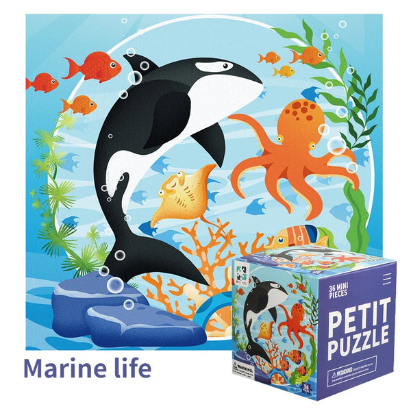 Meerestiere | Pädagogisches Mini-Cartoon-Puzzle-Spielzeug für Kinder