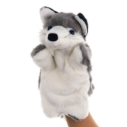 Grauer Fuchs | Stofftier Handpuppe Plüschspielzeug für Kinder