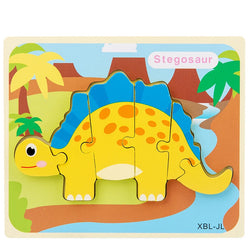 Stegosaurus | Lernspielzeug Holz-Dinosaurier Puzzle für Kinder