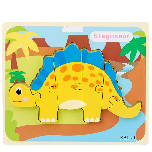 Stegosaurus | Lernspielzeug Holz-Dinosaurier Puzzle für Kinder
