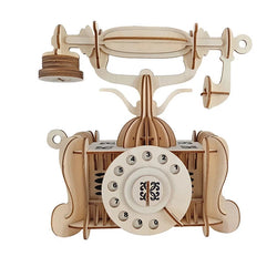 Altmodisches Telefon | Kreatives Holz-Bausatz-Puzzle-Spielzeug für Kinder