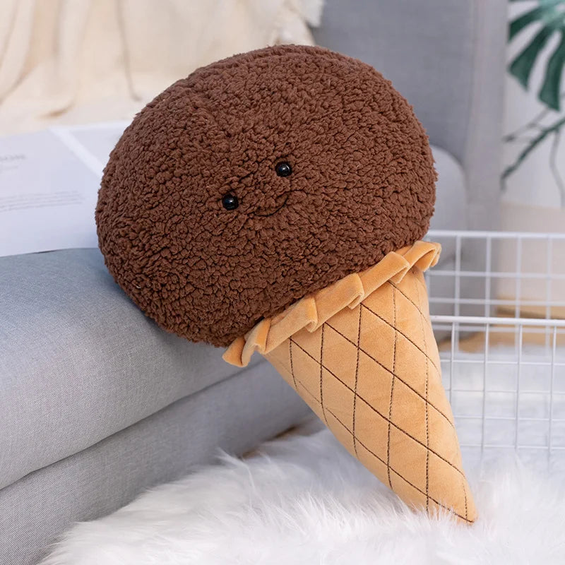 Kegel-Eiscreme-Plüsch-Stoffspielzeug für Kinder | Bundle aus 3