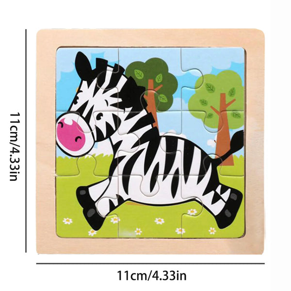 Tiere Montessori Holzpuzzle | 3er-Bündel