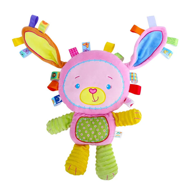 Buntes Kaninchen | Lernspielzeug Weiches Sensorisches Rasselspielzeug für Kinder