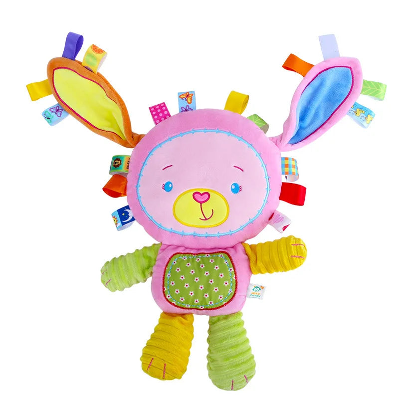 Buntes Kaninchen | Lernspielzeug Weiches Sensorisches Rasselspielzeug für Kinder
