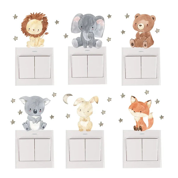 DreamyDenizens | 3 Bündel Lächelnde Tieraufkleber für deinen Raum