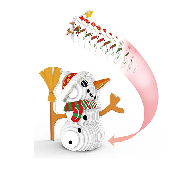 Pädagogisches Weihnachts-Cartoon-Papierpuzzle für Kinder | Bundle von 2