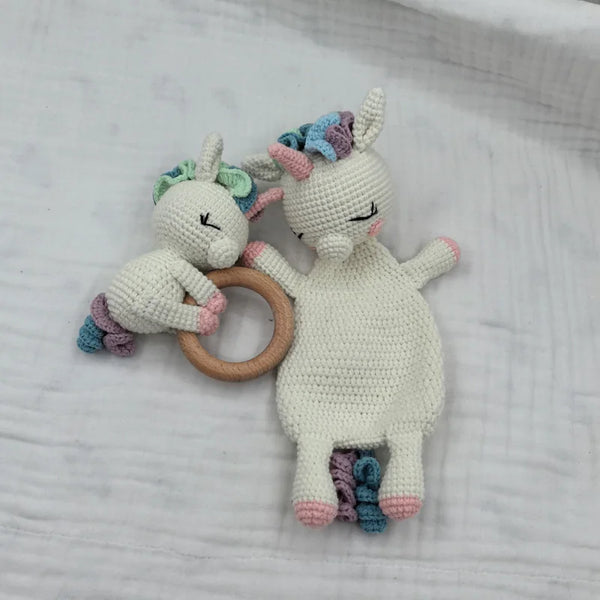 Schmusebaby | Fütterlätzchen Weiches Tier Rassel-Handtuchspielzeug für Säuglinge