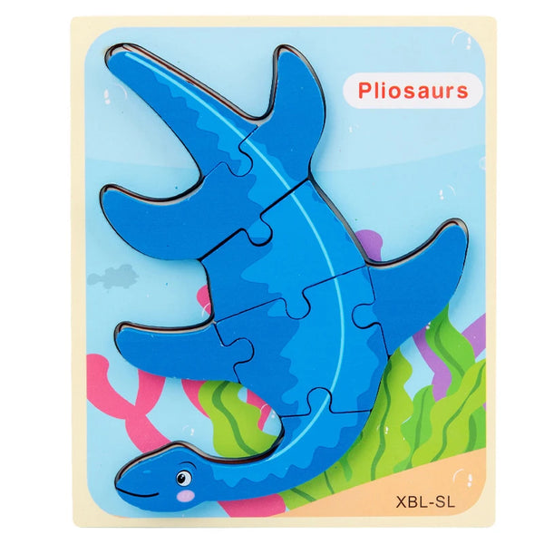 Pliosaurus | Lernspielzeug Holz-Dinosaurier Puzzle für Kinder