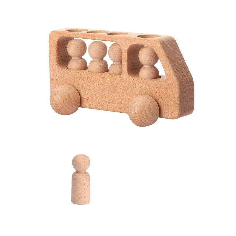 Bildungs-Holzfahrzeug-Spielzeug für Kinder | Set aus 3 Stück