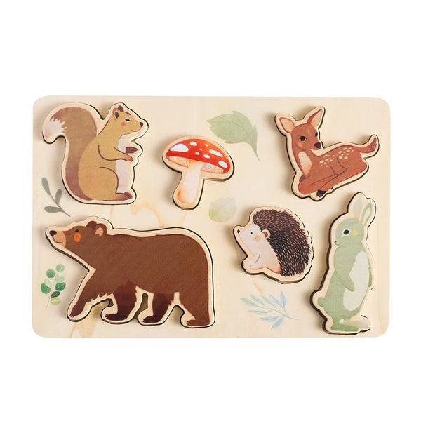 Tier Holzpuzzle Bauklötze für Kinder | Set von 2