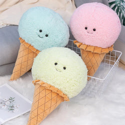 Kegel-Eiscreme-Plüsch-Stoffspielzeug für Kinder | Bundle aus 3