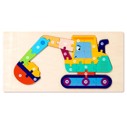 Bagger | Pädagogisches Holzpuzzle für Kinder