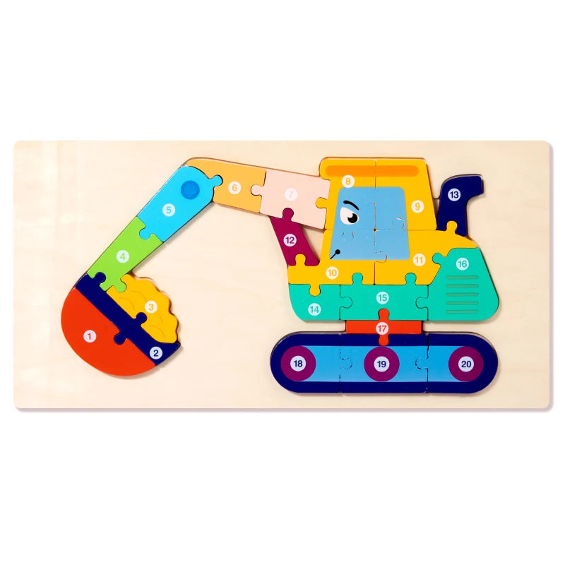 Baufahrzeuge Puzzle für Kinder | Set von 3