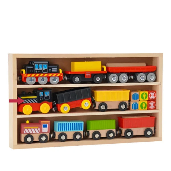 Dschungel-Safari | Spielzeugauto Holzkasten Zugset