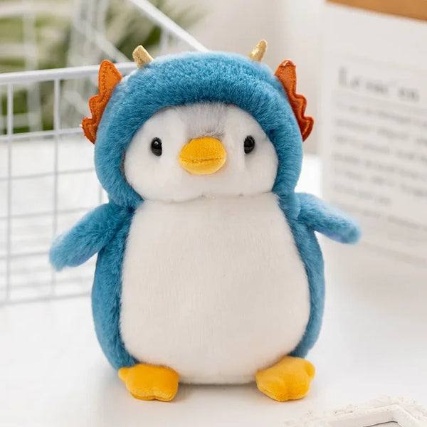 Pinguin-Plüschtier Set | Weicher Stoff in Blau, Rot und Grün