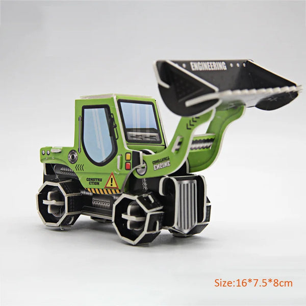 Bulldozer-Puzzle | Lehrreiches Ingenieurspielzeug aus Karton für Kinder