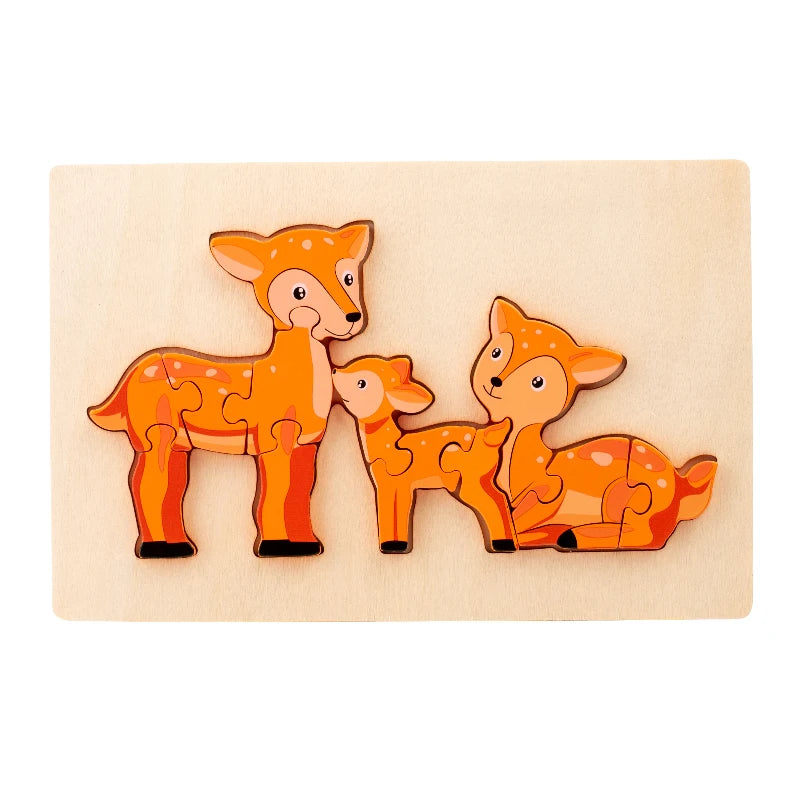 Reh | Frühes Lern-Puzzle-Spielzeug für Kinder
