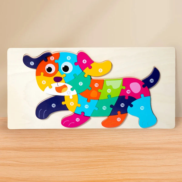 Hund | Frühes Lern-Cartoon-Puzzle für Kinder