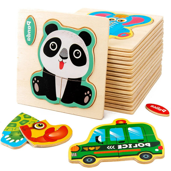 LittleClaws | Cartoon Lernpuzzle aus Holz