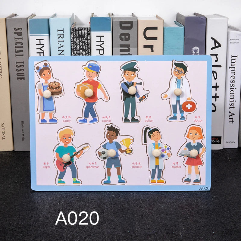 CareerCubs | 3 Bündel Hölzerne Puzzles Lernspielzeug