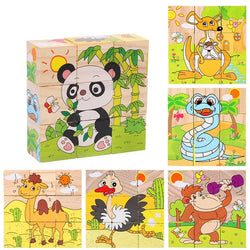 Tierpanda | Holzbausteine-Puzzle für Kinder