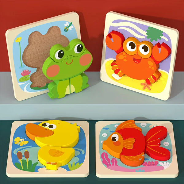 3D-Puzzles aus Holz | Zeichentrick-Variante 1