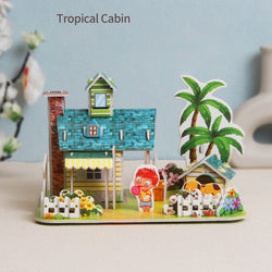 TropicalEscape | 3d Papierpuzzle Haus