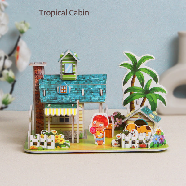 TropicalEscape | 3d Papierpuzzle Haus