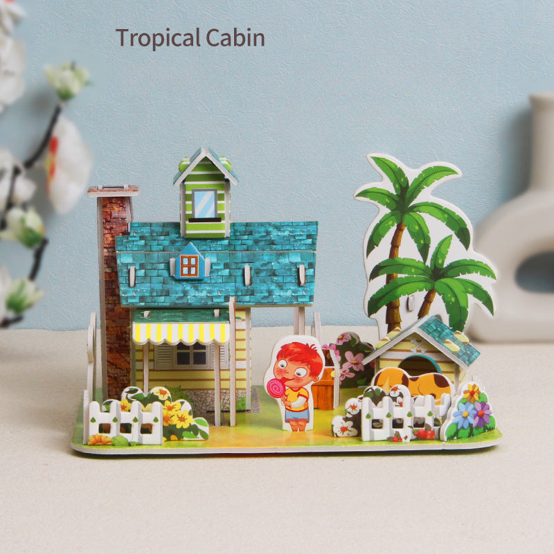 TropicalEscape | 3d Papierpuzzle Haus
